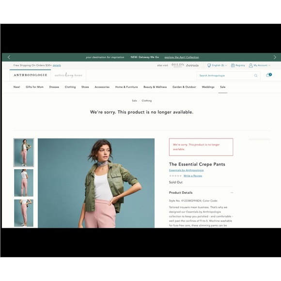 Anthropologie The Essential Crepe Pants in Moss - Picture 3 of 6